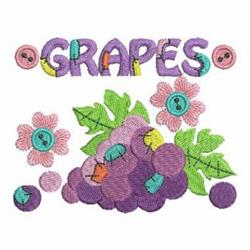 Patchwork Grapes - 4x4 leaf detailed machine embroidery design for cute baby onesies