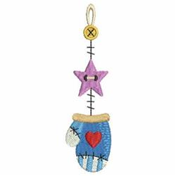 quick stitch christmas heart machine embroidery pattern - Patchwork Mitten for Baby Shower Gifts