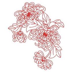 chrysanthemum redwork machine embroidery - Redwork Chrysanthemum for Cushion Covers