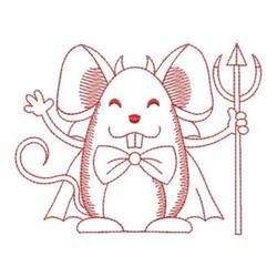 quick stitch halloween mouse redwork machine embroidery pattern - Redwork Devil Mouse for Kids T-Shirts