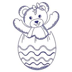 quick stitch easter bear redwork machine embroidery pattern - Redwork Easter Bear for reusable tote bags