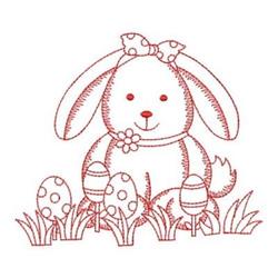 Redwork Easter Bunny - 4x4 bunny rabbit redwork embroidery design for Kids Clothing