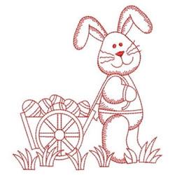 quick stitch spring bunny rabbit redwork machine embroidery pattern - Redwork Easter Bunny for Childrens Accessories