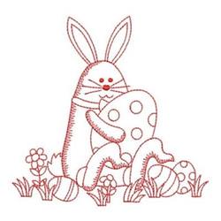 quick stitch easter bunny rabbit redwork machine embroidery pattern - Redwork Easter Bunny for Kids Accessories