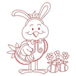 chick redwork machine embroidery - Redwork Easter Chick for decorative pillow covers