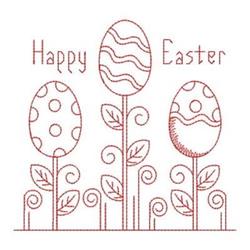 leaf redwork machine embroidery - Redwork Easter Eggs for decorative pillow covers