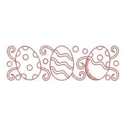 Redwork Easter eggs in simple line art, featuring playful polka dots and swirls, perfect for festive decor.