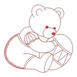 quick stitch easter bear redwork machine embroidery pattern - Redwork Easter for reusable tote bags