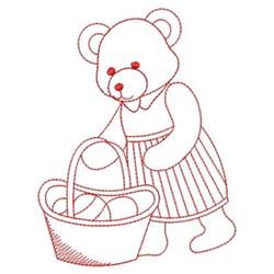 quick stitch easter bear redwork machine embroidery pattern - Redwork Easter for reusable tote bags