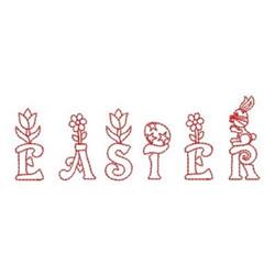 quick stitch easter bunny rabbit redwork machine embroidery pattern - Redwork Easter for Childrens Clothing
