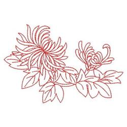 Redwork Flower - 4x4 flower redwork machine embroidery design for kitchen aprons