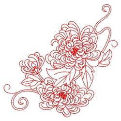 beginner-friendly flower redwork machine embroidery pattern - Redwork Flower for decorative pillow covers