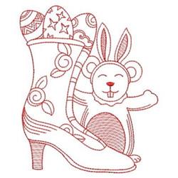 beginner-friendly easter bunny rabbit redwork machine embroidery pattern - Redwork Mouse Easter for Patio Accessories