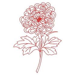 Redwork Mum - 4x4 mum redwork machine embroidery design for decorative pillow covers