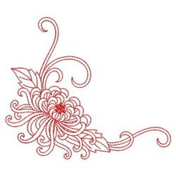 quick stitch mum redwork machine embroidery pattern - Redwork Mum for decorative pillow covers