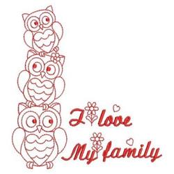 Redwork Owl Stack - 4x4 owl redwork machine embroidery design for Baby Blankets