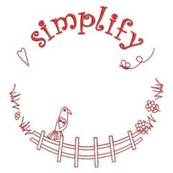 Redwork Simplify - 4x4 bird redwork machine embroidery design for festive table runners