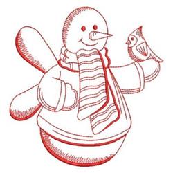 bird redwork machine embroidery - Redwork Snowman perfect for reusable tote bags