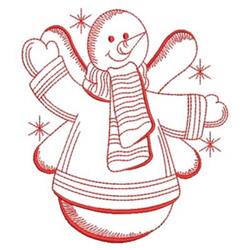 fairy redwork machine embroidery - Redwork Snowman perfect for Outdoor Relaxation