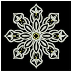 Snowflake Pattern - 4x4 snowflake detailed embroidery design for kitchen tea towels