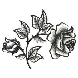 Rose Stems Embroidery Design