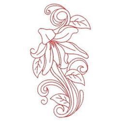 Redwork Lily Embroidery Design | EmbroideryDesigns.com