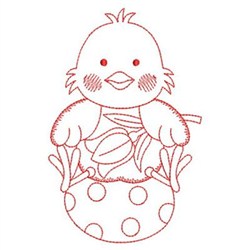 Redwork Baby Chick Embroidery Design | EmbroideryDesigns.com