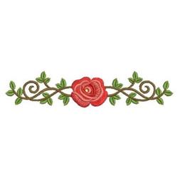 Free Red Rose Corner Embroidery Design