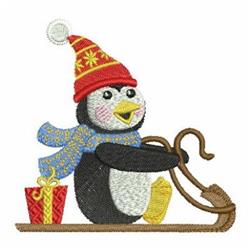 Christmas Penguin With Gift Embroidery Design