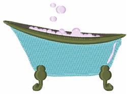 beginner-friendly bath machine embroidery pattern - Bubble Bath for kitchen tea towels