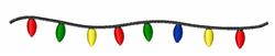 String of Christmas lights with colorful bulbs in red, green, blue, and yellow, perfect for festive holiday decor.