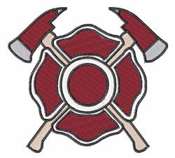 Fireman Logo - 4x4 cross detailed machine embroidery design perfect for Uniforms
