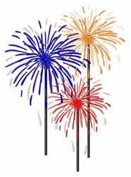 display detailed machine embroidery - Firework Display for patchwork quilt blocks