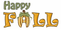 Happy Fall - 4x4 pumpkin beginner-friendly embroidery design for reusable tote bags