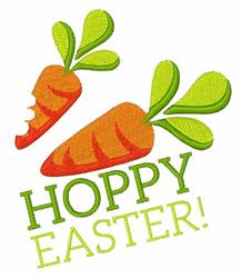 detailed easter carrot machine embroidery pattern - Hoppy Easter for kitchen tea towels