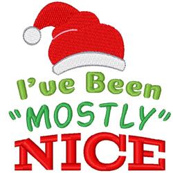 detailed christmas Santa Claus machine embroidery pattern - Ive Been Mostly Nice for fun gifts