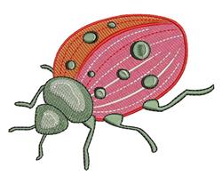 ladybug detailed machine digital embroidery - Ladybug perfect for reusable tote bags