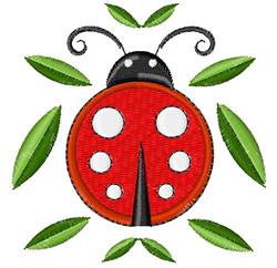 beginner-friendly spring ladybug machine embroidery pattern - Ladybug for Beach Towels