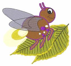 leaf detailed machine digital embroidery - Lightning Bug perfect for Room Decor
