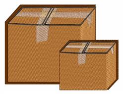 detailed boxe machine embroidery pattern - Moving Boxes perfect for Art Smocks
