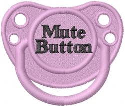 detailed pacifier machine embroidery pattern - Mute Button Pacifier for reusable tote bags