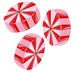 peppermint detailed machine embroidery - Peppermints perfect for reusable tote bags