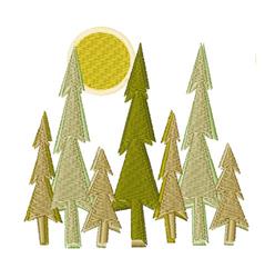 sunflower detailed machine embroidery - Pine Trees perfect for decorative pillow covers