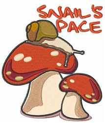 mushroom detailed machine embroidery - Snails Pace perfect for decorative pillow covers