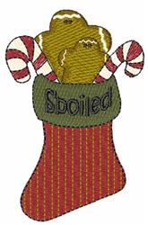 gingerbread man detailed machine embroidery - Spoiled Stocking for decorative pillow covers
