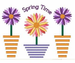 Spring Time - 5x7 time detailed machine embroidery design for reusable tote bags