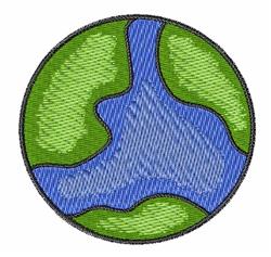 Stylized globe featuring blue water and green land in a simple modern design, perfect for home decor.