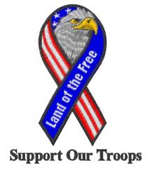 detailed troop machine embroidery pattern - Support Our Troops for kitchen tea towels