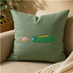 beginner-friendly paste machine embroidery pattern - Toothbrush & Paste for reusable tote bags