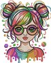 Colorful Hair Girl Modern